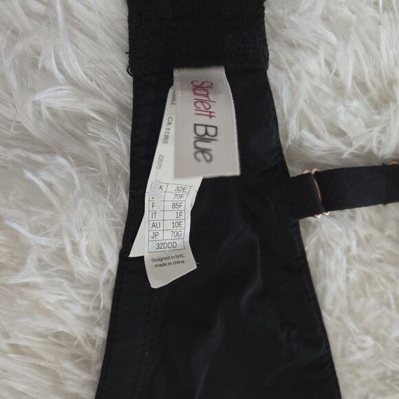 Skarlett Blue unlined black lace underwire bra NWT 32DDD 32F - Picture 4 of 8